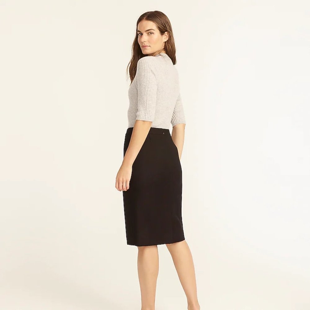 No. 2 Pencil skirt in Italian stretch wool, Black, size 0